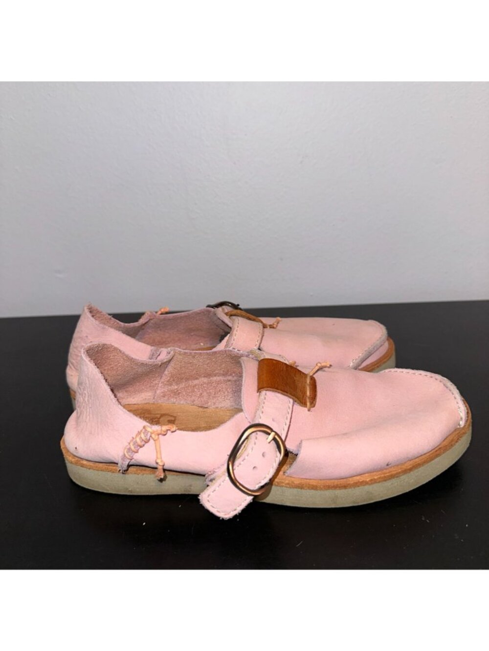Satorisan Benirras Womens 37 US 6.5 Pink Leather Premium Slip On Sandal Shoes - Picture 4 of 9